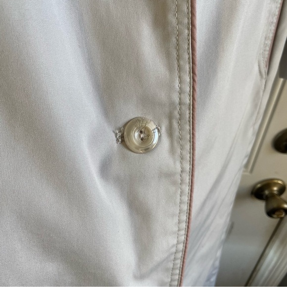 Vintage Freddi Gail Trench Coat Waist Tie Hooded Lined Blue Purple Trim Size 9 - Picture 7 of 10